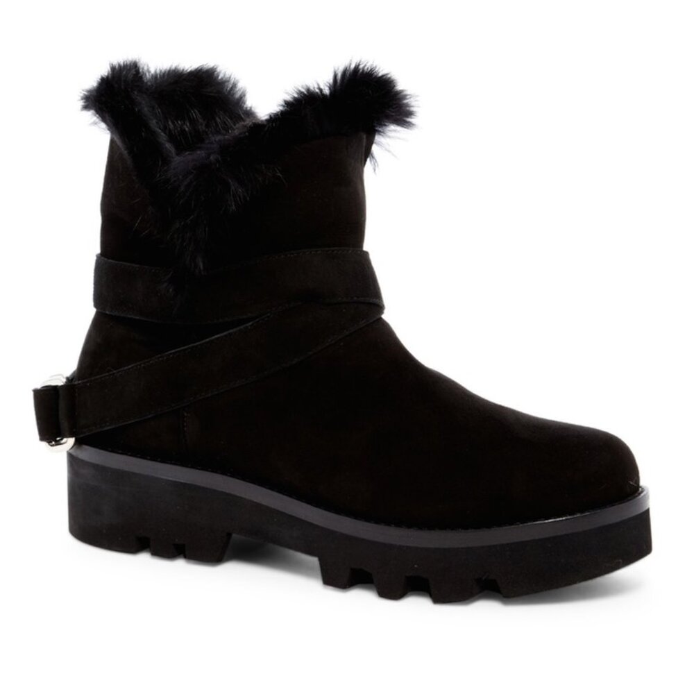 Rachel Zoe Voz Genuine Rabbit Fur Cuffed Bootie